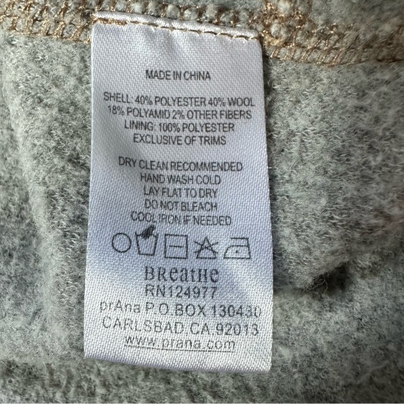 Prana Wool Blend Lucia Funnel Mock Neck Pullover Sweater Cream Size Medium - Picture 5 of 8